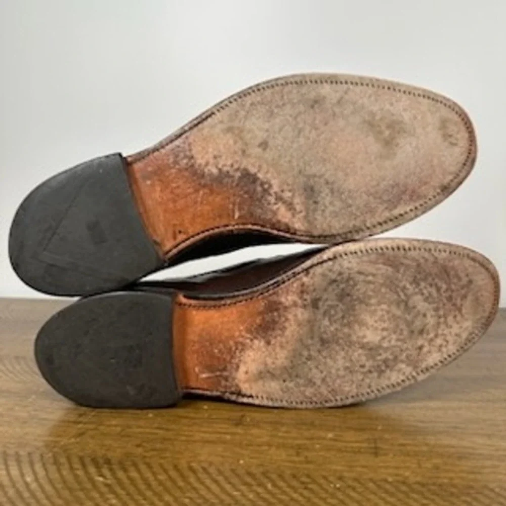 Allen Edmonds Loafers Mens 9 D Brown Dalton Kiltie Tassel Pebble Grain Leather